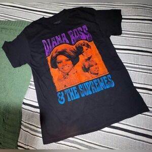 Diana Ross & The Supremes‎ T-Shirt Cross Colours Black Medium Music Retro Vtg
